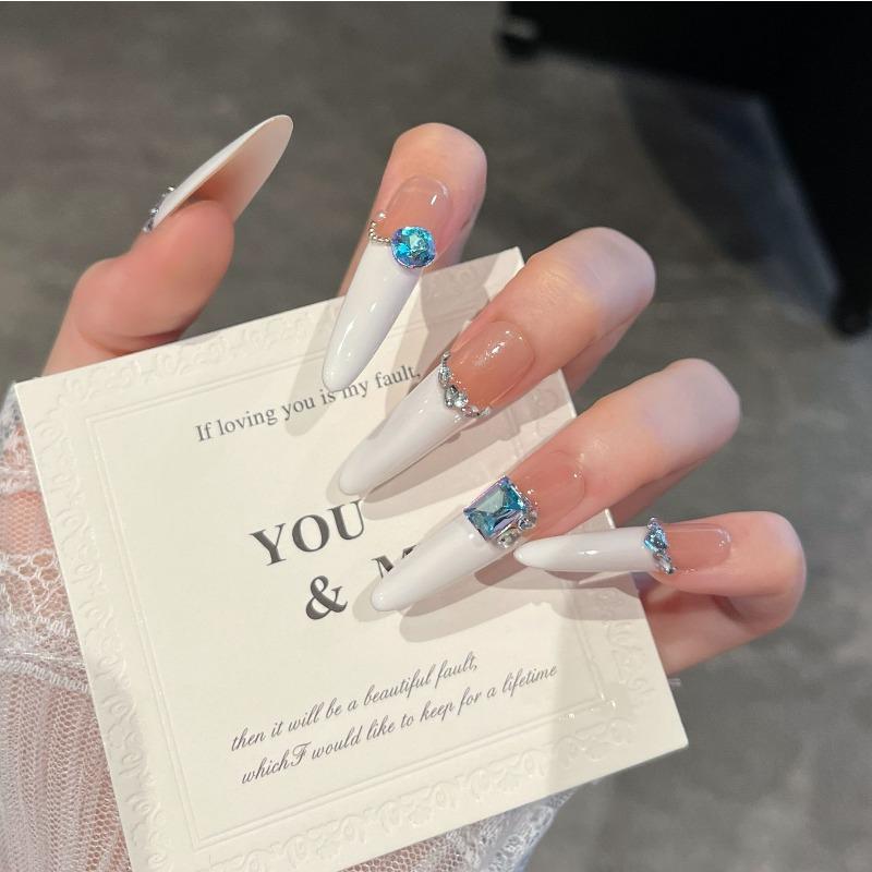 Cat's Eye Wearing Nail Pure Hand-made Nail Piece Fake Nail Wearing Nail Piece Advanced Sense Thin Dog Long