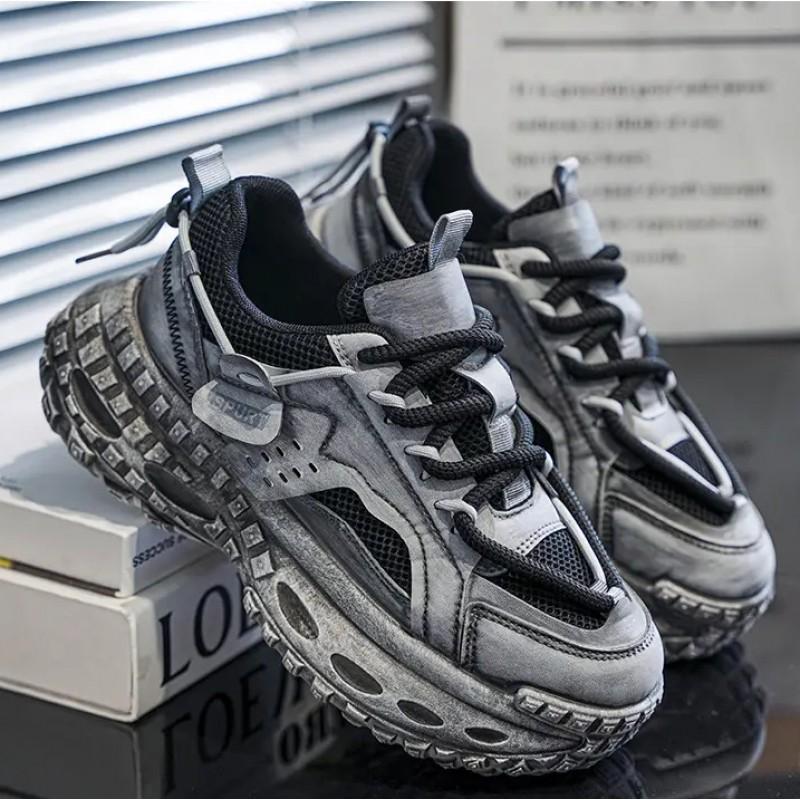 Internet Famous Popular Men's Shoes Trendy Brands Niche Retro Worn Out Sports Leisure Thick Soled Height Increasing Dad