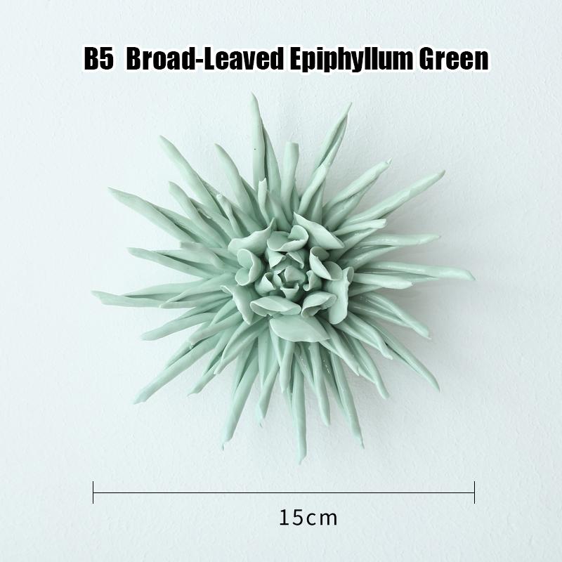 Creative Ceramic Flower Wall Decoration Ceramic Lily Flower Wall Hanging Crafts Home Livingroom TV Background Decor Ornaments