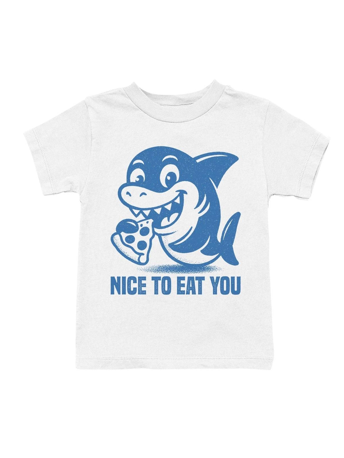 Shark Eating Pizza - Nice to Eat You Youth s T-shirt 2XL