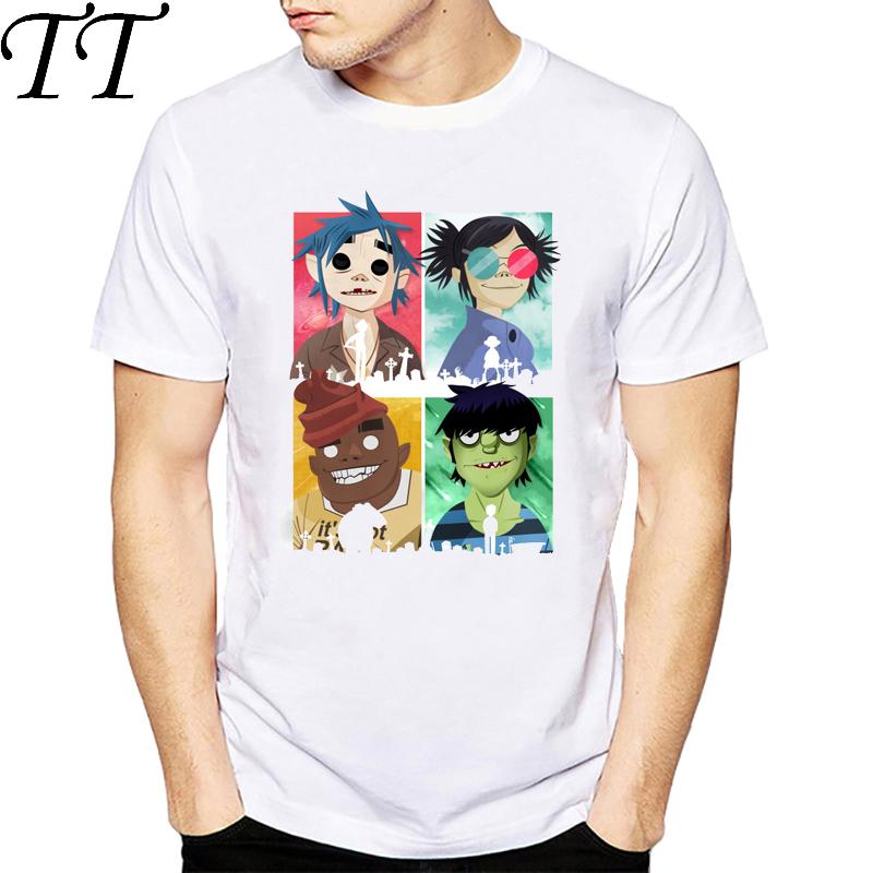 Noodle Murdoc Russel Short Sleeve Gorillaz Men T Shirts Ringer Fashion Streetwear Tshirt 2019 Anime Mens T Shirt Short Sleeve