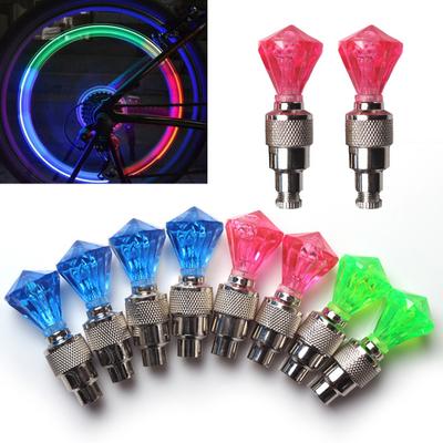 4Pcs Bike Tire Valve Light Smart Sensor LED Bicycle Wheel Lamp Night Riding Colorful Road Mountain Bike Valve Decoration Lamp Bike Accessories