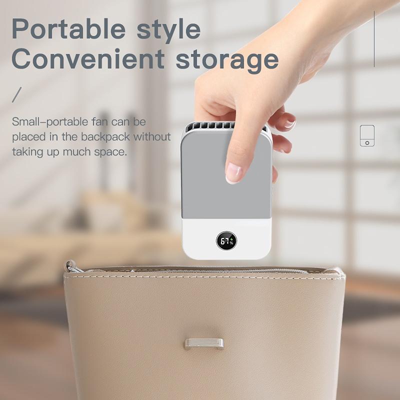 Portable Mini Fan 5V USB Rechargeable Fans Outdoor Standing Silent Neck Fan Hand Desk Small Air Cooler Fan Neckband Fan Cooling