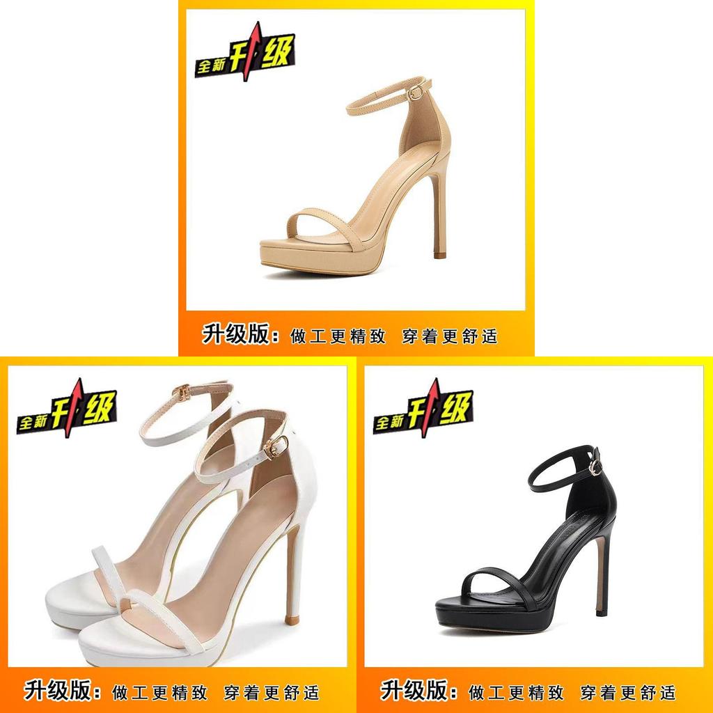 Pu Womens High Heel Sandals With Open Toe And Ankle Strap For Summer