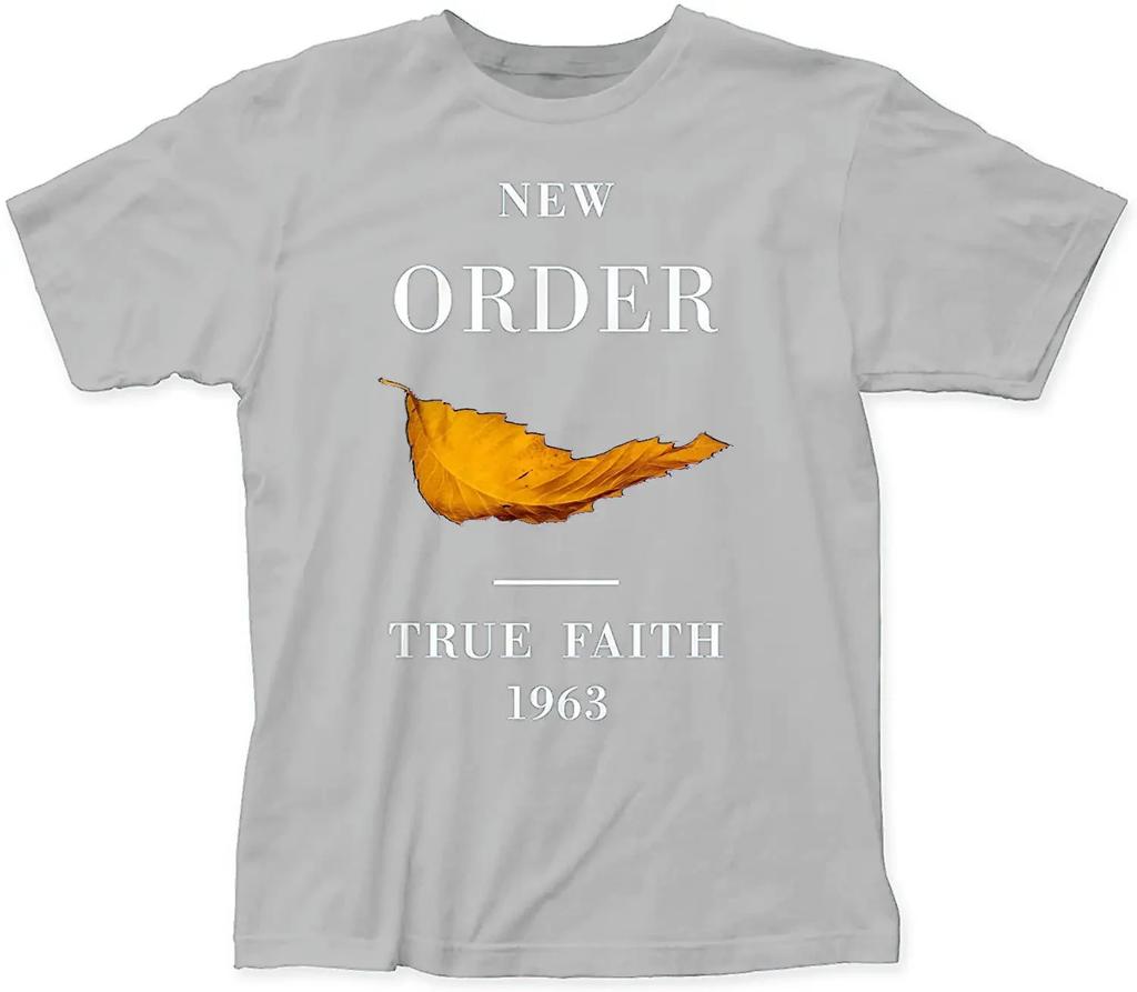Men Tops Clothes Cotton New Order True Faith Fitted Tee Shirts Male Tshirt Guys T-shirt