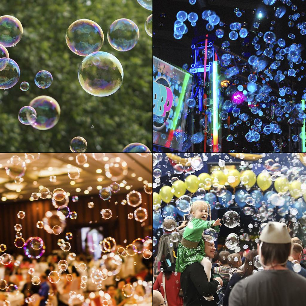 RGB LED Light Automatic Bubble Machine With Remote Control Stage Effect Party