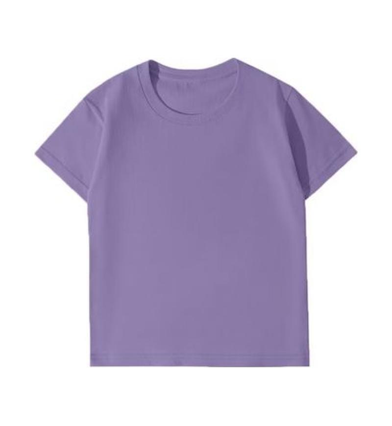 Unisex Heavyweight Pure Cotton Solid Color Short Sleeve Round Neck T-shirt