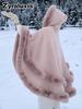 Women's Oversized Wool Shawl Wrap with Sleeves Ethnic Capelet with Kimono Cardigan