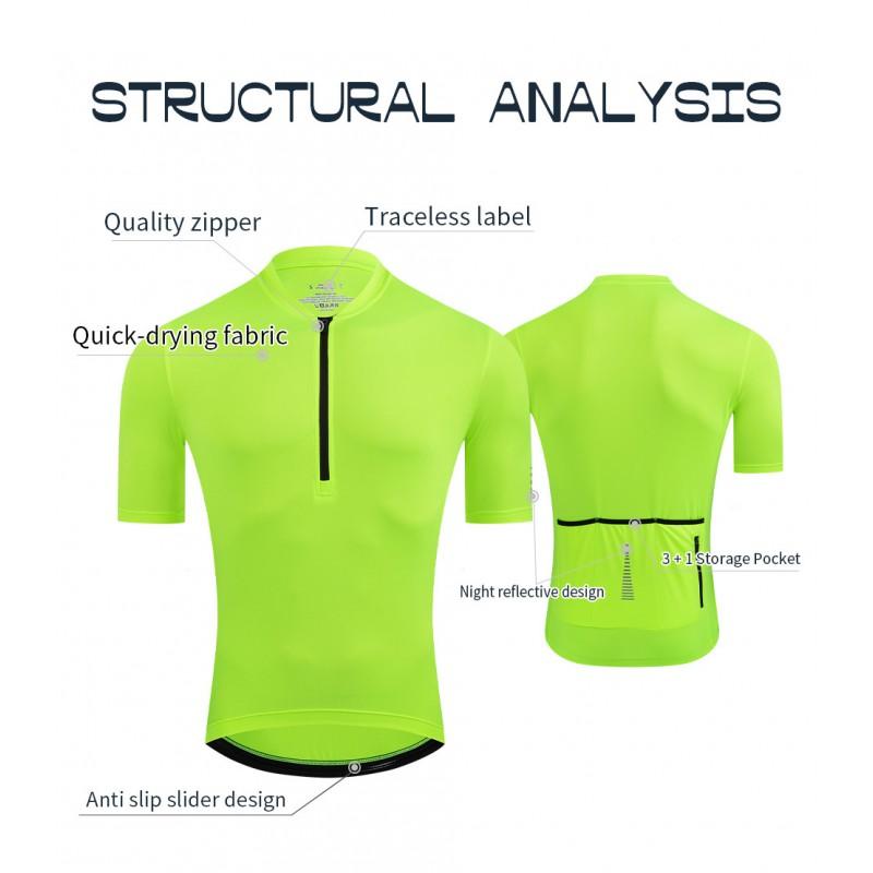 Herren Schnelltrocknendes Radtrikot Kurzarm T-Shirt Rennrad Fahren Outdoorsport Atmungsaktives Sportoberteil