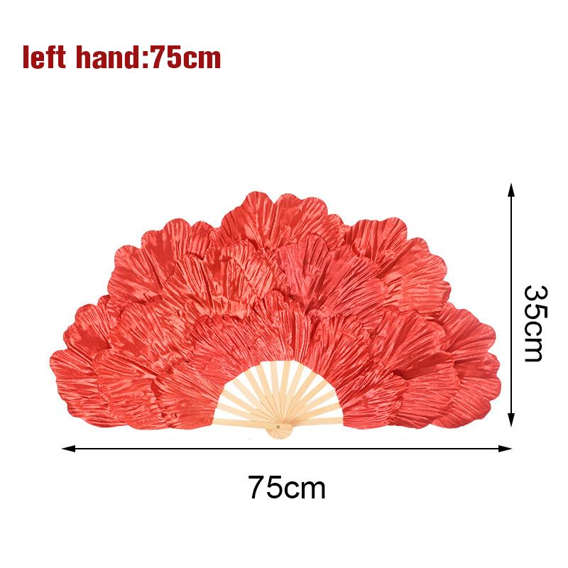 Chinesischer Tanzfächer Pfingstrosenblatt Tanzfächer Bühnenperformance Requisiten Doppelseitiger Yangko Tanz Faltfächer Party Dekoration