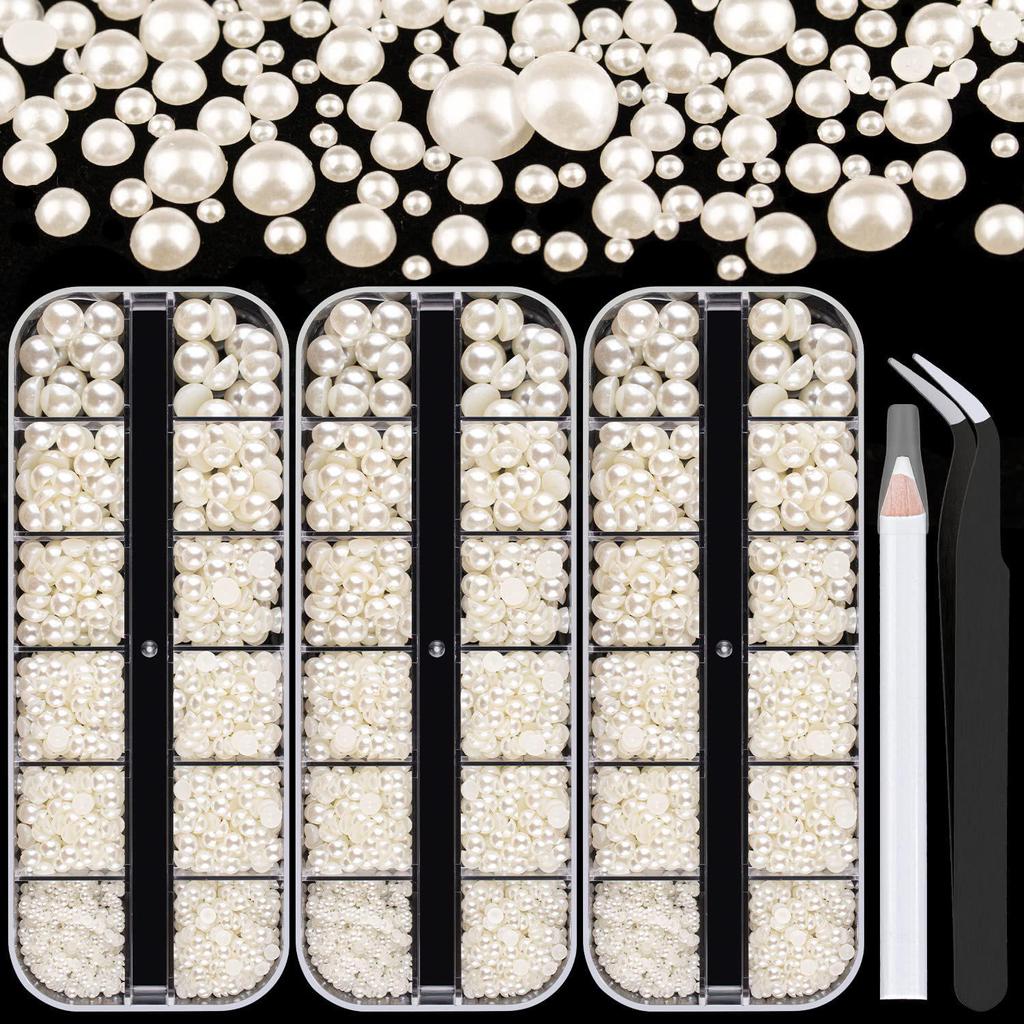 Flat Back Pearl & Rhinestone Face and Nail Art Stickers
