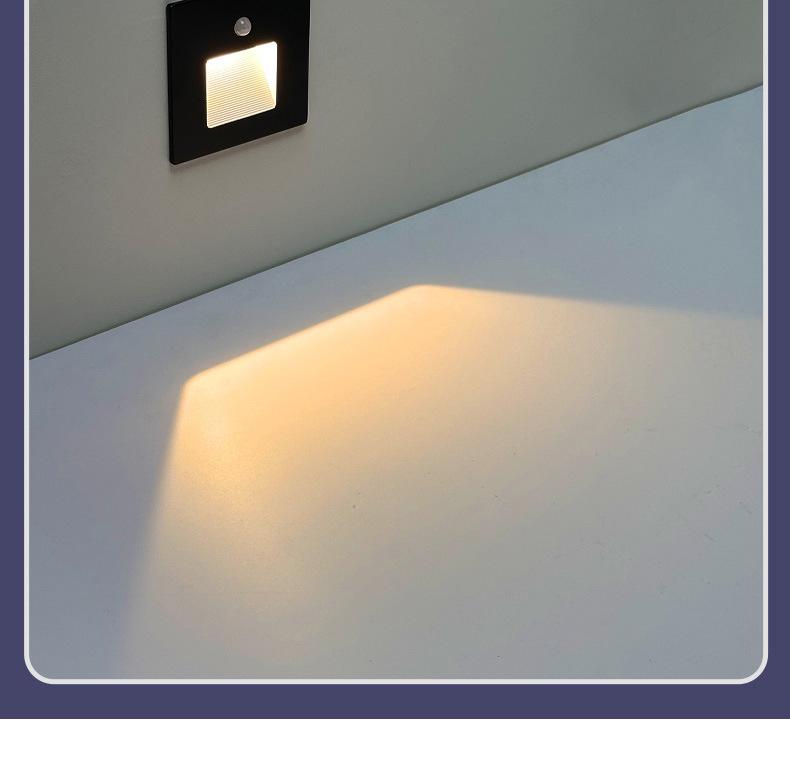 Ultracienka lampka nocna z czujnikiem magnetycznym do wbudowania typu 86 na schody i korytarze