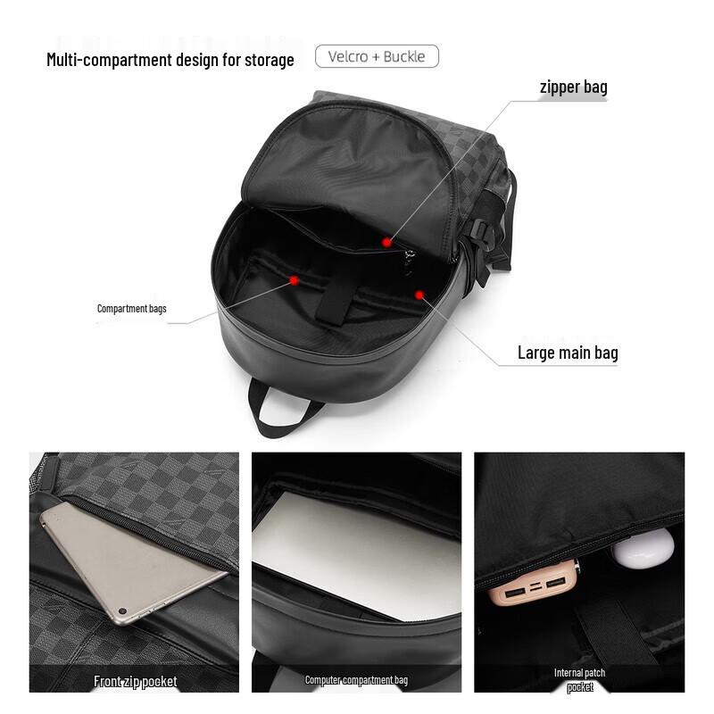 MARK FAIRWHALE Plaid Business Laptop Backpack