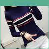 Autumn Round Neck Womens Sleeves Fashion Striped Bottoming Shirt Longsleeved Sweater