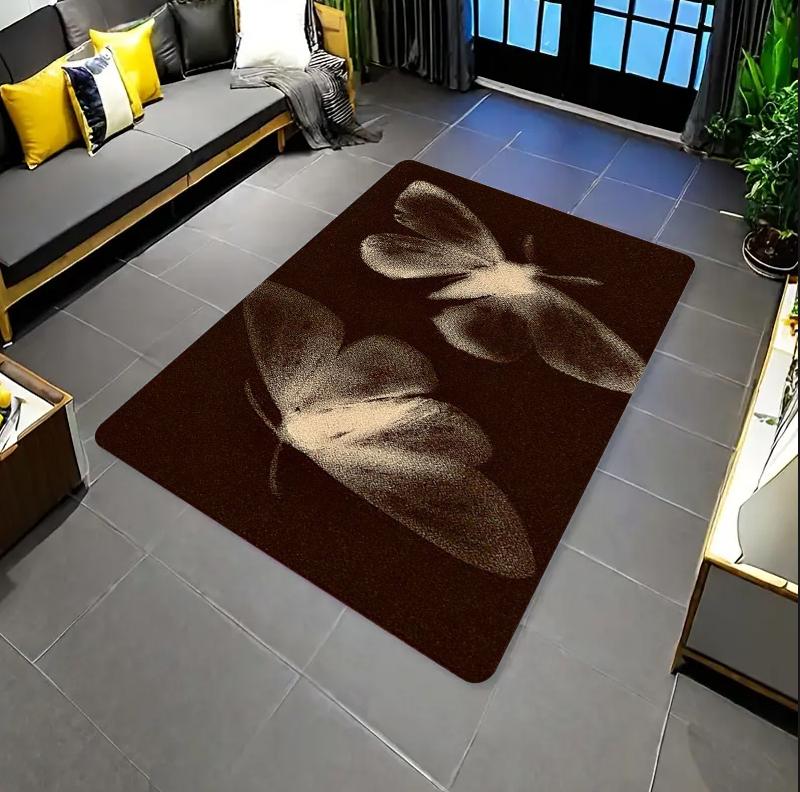 

Ins Style Minimalist Butterfly Doormat, Black White Light Shadow Non-Slip Entry Mat, Aesthetic Kids Room Home Decor Carpet 50cm x 80cm
