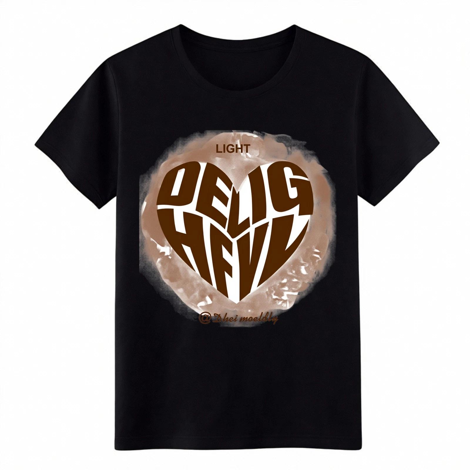 

Retro Light Delight Heart Graphic T-Shirt Casual Cotton Streetwear Tee S