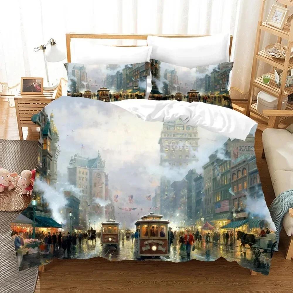 3D Print Oil Painting Van Gogh Star Sky Comfortable Duvet Quilt Cover Pillowcase Bedding Set Bedroom Decoration Home Textile