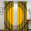 Luxury Gold Black Abstract Greek Key MeanderOn Sale Window Curtains for Kids Bedroom Living Room Kitchen Door Home Decor 2Pieces