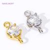 Luxury 18K Gold Plated/Rhodium with Zircon Round/Oval Charms Pendant Connector For Jewelry Making DIY Earrings Accessories