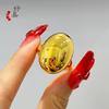 Pigeon Egg Gold Plated Adjustable Ring with Shiny Finish - High-End Fashion Statement