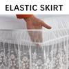 Lace Bed Skirts Easy On/Off Elastic Wrap Around Dust Ruffle For Hotel Use