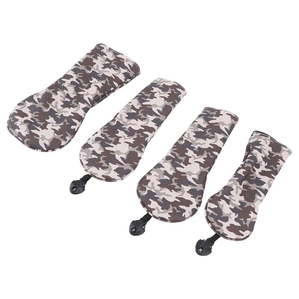 Thick Plush Golf Wood Club Cover Camouflage Brown Golf Club Head Protective Cover with Number Plate