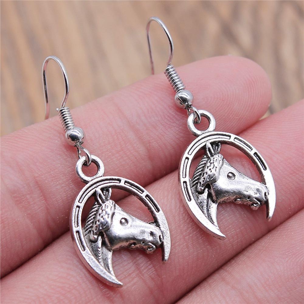 50 Styles Animal Pendant Dangle Earrings Drop Earrings Antique Silver Color Plated Unicorn Horse Elephant Snake Tiger Earrings