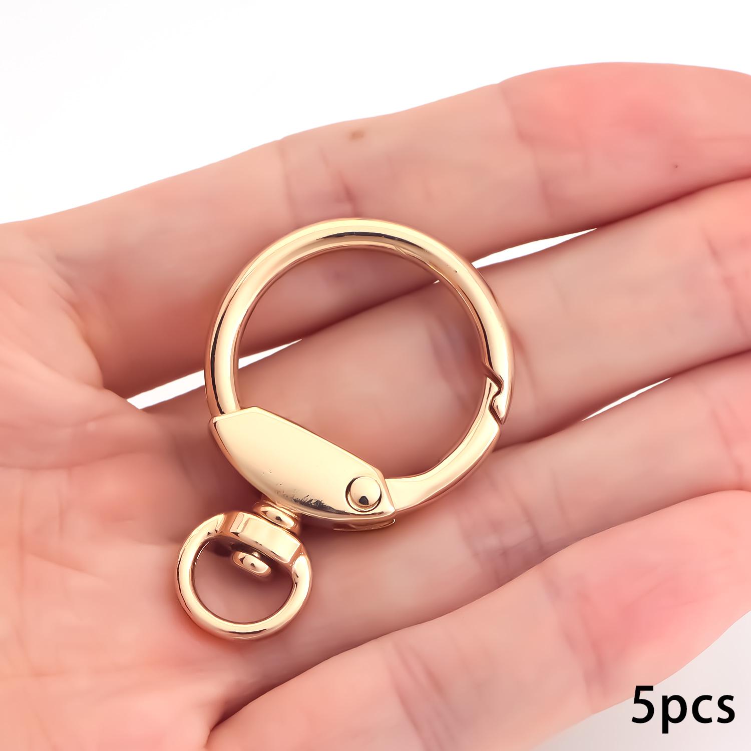 

5 шт. Круглые карабины для брелоков, карабины-защелки, пружинные кольца, пряжки, DIY аксессуары, пряжки золотой
