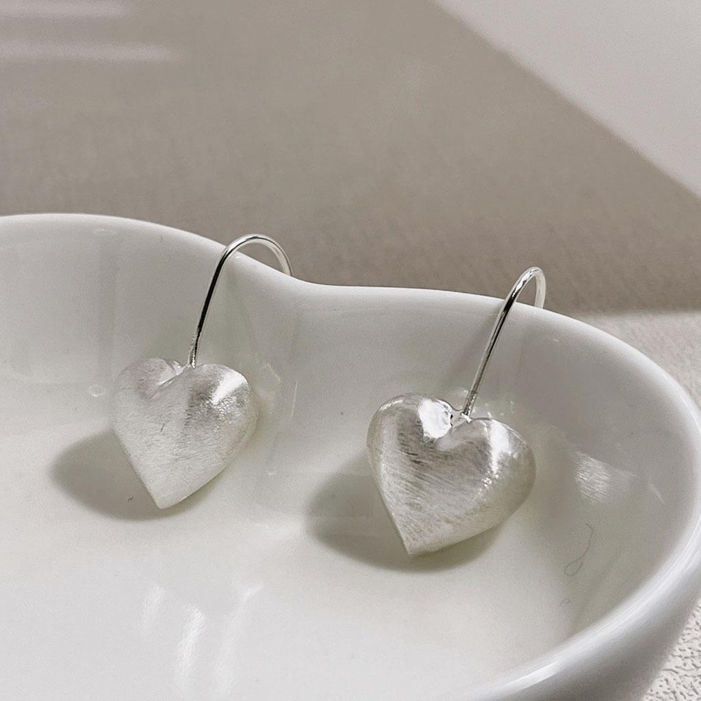 BF CLUB 925 Silver Heart Hoop Earrings For Women Girl Sexy Fashion Trendy Jewelry Gift Party Wedding pendientes mujer