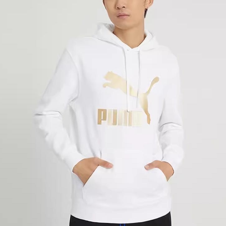 PUMA Sweatshirts Men's White Hooded Moderate Regular 537678-02
