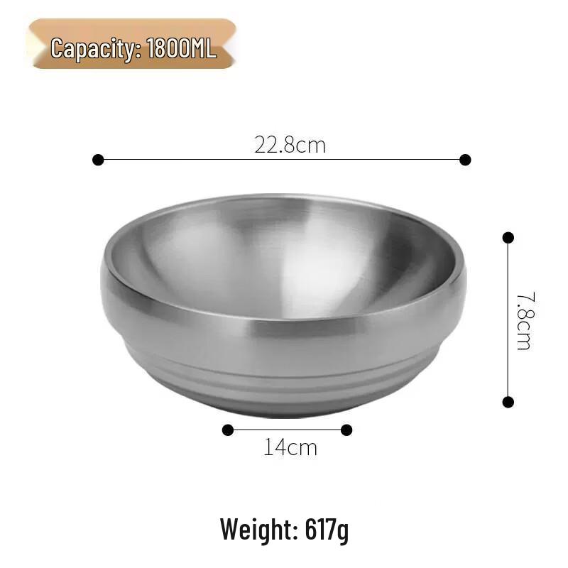 Korean Style Stainless Steel Double Layer Bowl