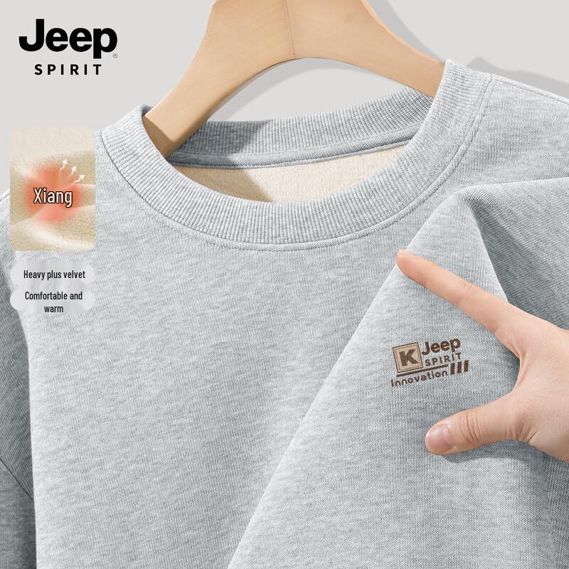 

JEEP SPIRIT Men s 2025 Fall/Winter Fleece-Lined Pullover Sweatshirt XL (180)