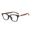 Wood Grain Legs Square Frame Photochromic Gray Brown Anti Blue Light Custom Sunglasses Prescription Customized Degree Eyewear