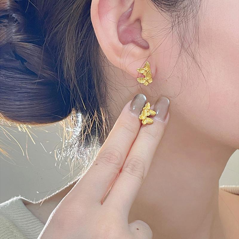 Vintage Elegant Conch Butterfly Stud Earrings For Women Girls Fashion Exquisite Temperament Earrings Jewelry Accessories Gifts