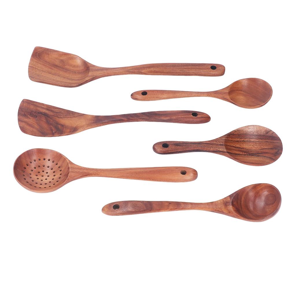 Küchenutensilien-Set Holzspatel Löffel Bequemer Griff Minimalistische Küchenkochgeschirr für Zuhause