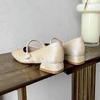 Fashion Spring and Summer Women Elegant Pearl Buckle Mary Jane Single Shoes Square Toe Thick Heel Comfortable Soft Bottom Women's Shoes