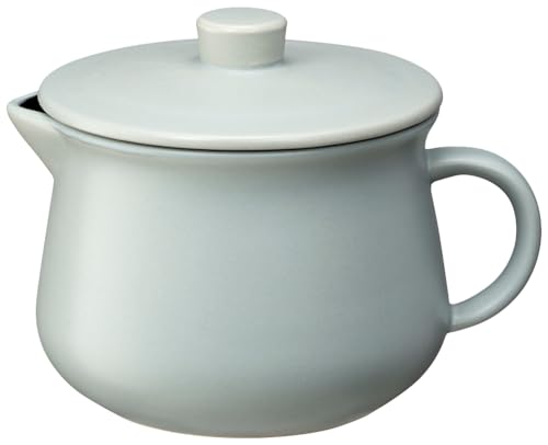 

Ishigaki Mist Blue Cooking Pot, approximately 18cm wide x 14cm deep x 13.3cm high, 1.1L capacity, DL Gyutto Pot, waterless cooking, microwaveable, eas