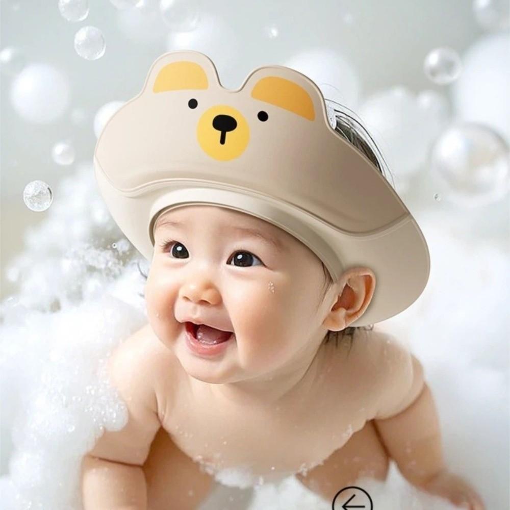 Upward Brim Shampoo Cap Soft Inner Ring Baby Bath Protective Cap Waterproof Baby Bath Hat Children
