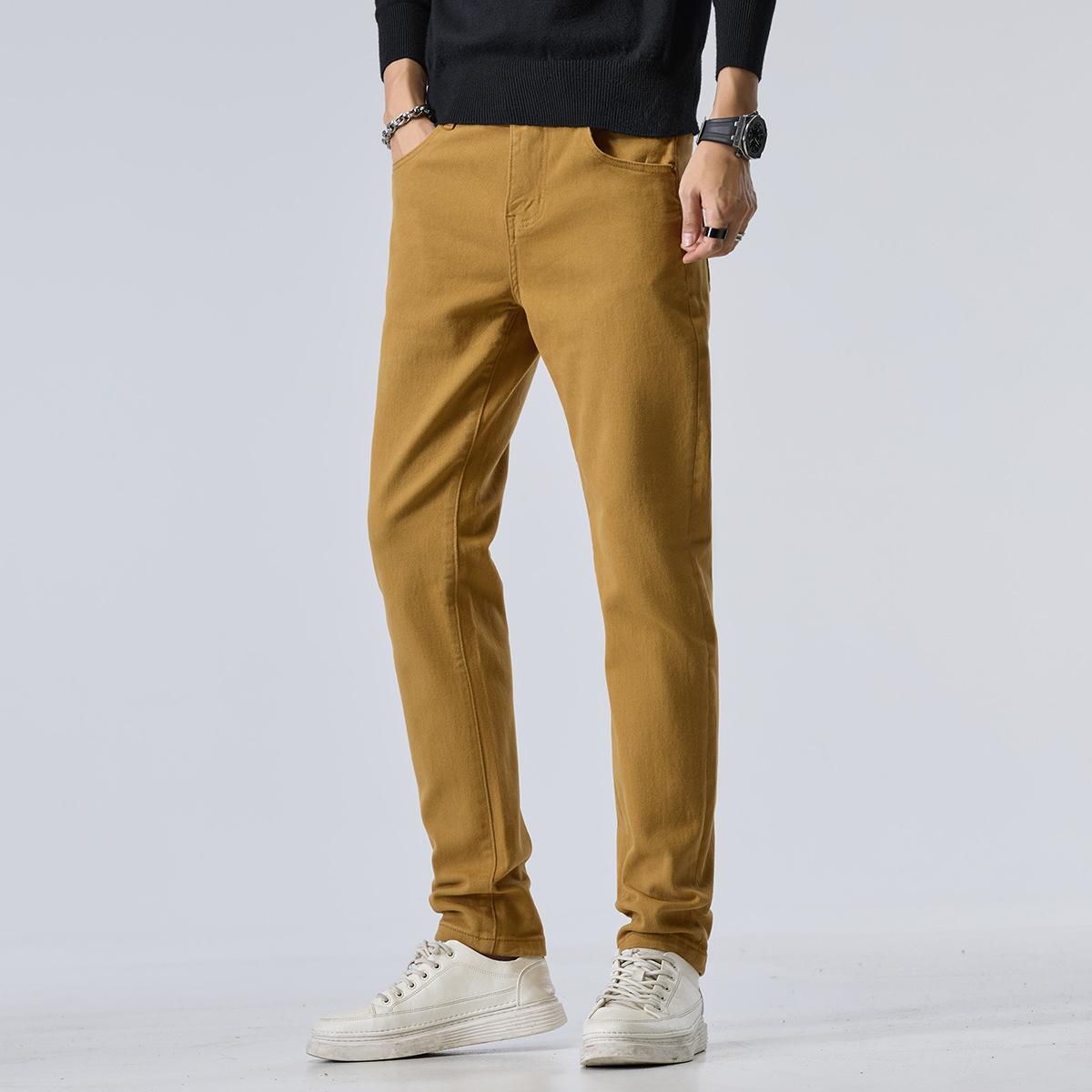 

Новые весенние джинсы Мужские модные эластичные джинсы с узким низом 38