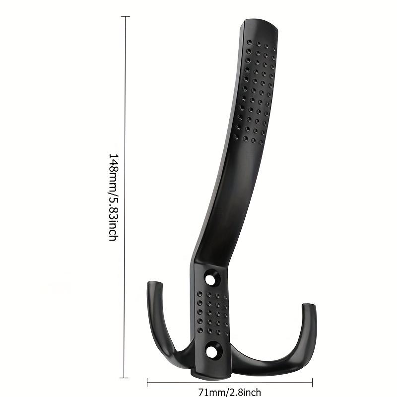 2pcs Heavy-Duty Aluminum Alloy Hooks - Heavy Duty Wall-Mounted Hooks with Curved Hooks for Clothes, Towels, Keys, Bags