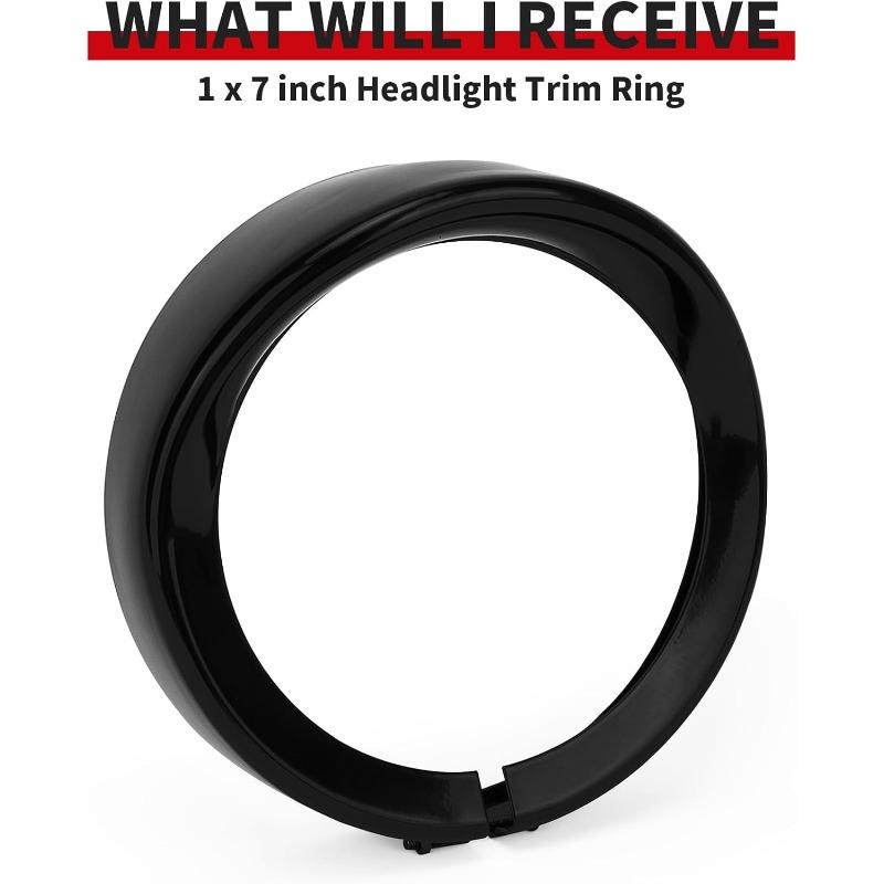 7  Headlight Headlamp Bezel Trim Ring Visor Trim Cover Ring for Touring Street Glide Electra Glide Road King Softail Dyna Fatboy чёрный