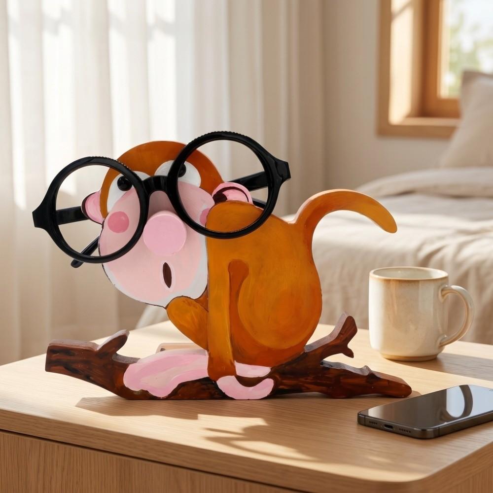 Hand Coated Multi-color Paint Finish Wooden Animal Shaped Eyeglass Holder