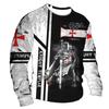 Crusader Graphic T-shirts Men's Long-Sleeved T Shirt Fall Vintage Tops 5xl Print 3d Knight Tees Casual Oversized Loose Clothes