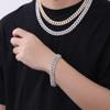 Fashion Hip Hop Real Gold Plated Jewelry 12mm Wide Bling Iced Out 5A Zircon Cuban Link Bracelet for Women and Men