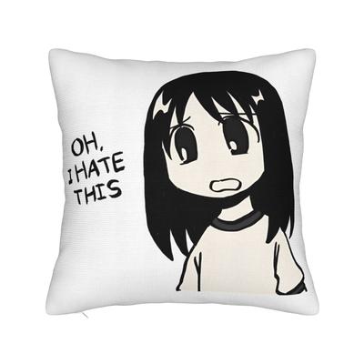 Dibujo Oh Odio Esto Panel de Manga de Osaka Divertido Azumanga Daioh Meme Funda de Almohada Funda de Cojín Gráfica Para Cama Silla Funda de Cojín