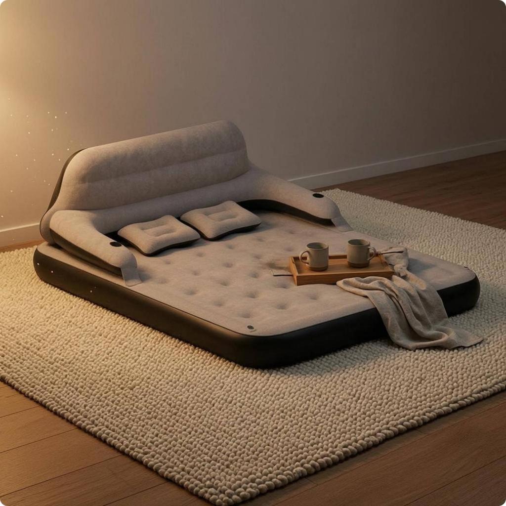 2 In 1 Inflatable Sofa Bed, Design, Bed With