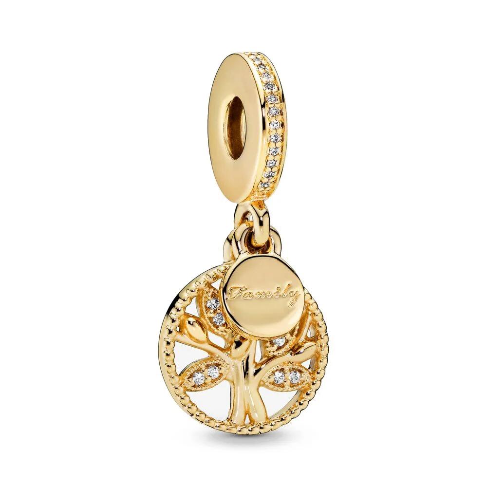New 925 Silver Family Tree House Charm Pendant with Stars Moon for DIY Bracelet Jewelry Accessories