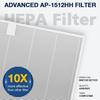 AP-1512HH Air Purifier Replacement Filter Set for Coway Airmega AP-1512HH and and Airmega 200M air Purifier, 2 HEPA and 6 Carbon Filters, Compared to