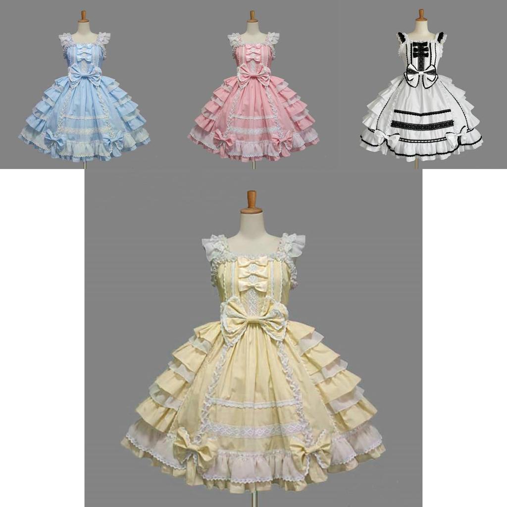 Angel Cosplay Love Costume Chiffon Dress Lolita Gothic Princess Outfit Maid