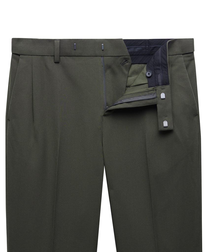MUSINSA STANDARD Wide Hidden Banding Crop Slacks [Dusty Khaki]